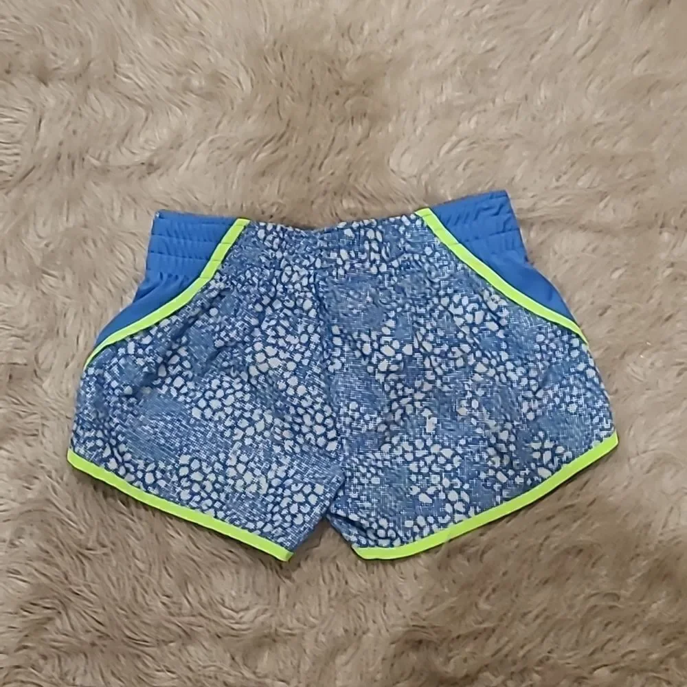 Nike womens blue and lime green work put shorts size small‎